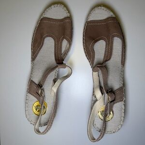 Vidorreta Taupe Espadrille Wedge Sandals Sz 40 (10) made in Spain Summer